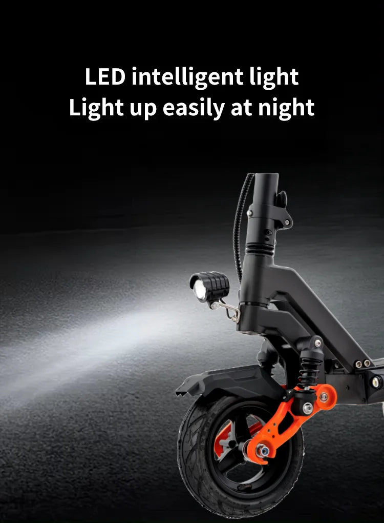 HKM-968531 48V Foldable Electric Scooter for Adults - 30-50 Km/h Speed, 30-40 Km Range, Drum Brake, Air Tires