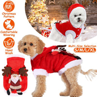 HKM-968595 Pet Christmas Costume with Santa Claus Design and Reindeer Antlers for Small to Medium Dogs and Cats