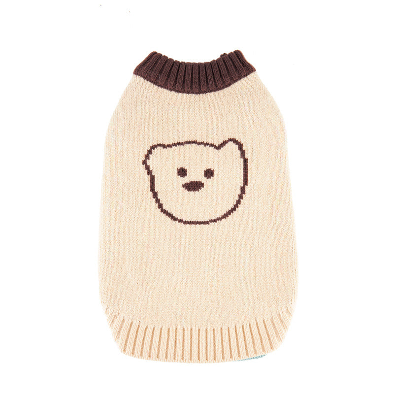 HKM-9686845 Cozy Knitted Puppy Vest Sweater in Red, Apricot, and Green – Sizes S to 2XL