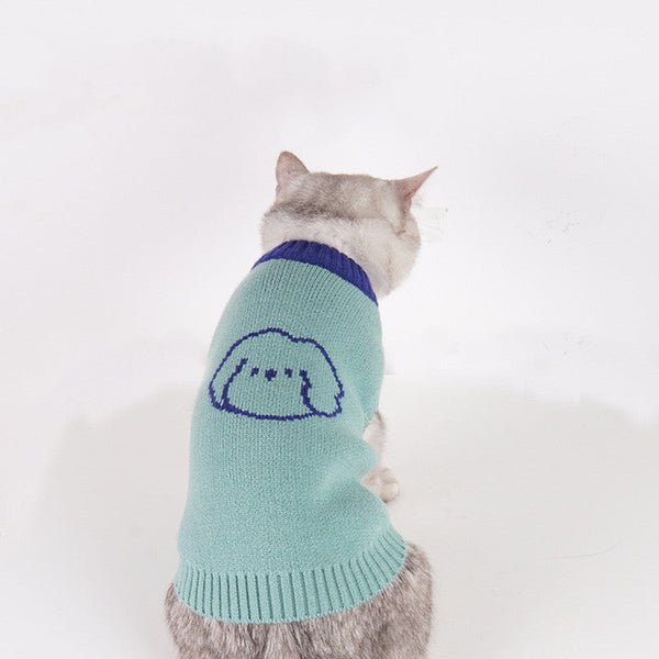 HKM-9686845 Cozy Knitted Puppy Vest Sweater in Red, Apricot, and Green – Sizes S to 2XL