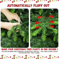 HKM-968787 7ft Pine Christmas Tree with Warm LED Lighting for Indoor Living Room Decoration