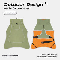HKM-9688509 Waterproof Dog Shell Jacket - Dual-Use Trench Coat for Large Pets - Fleece-Lined Options Available