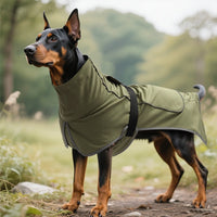 HKM-9688509 Waterproof Dog Shell Jacket - Dual-Use Trench Coat for Large Pets - Fleece-Lined Options Available