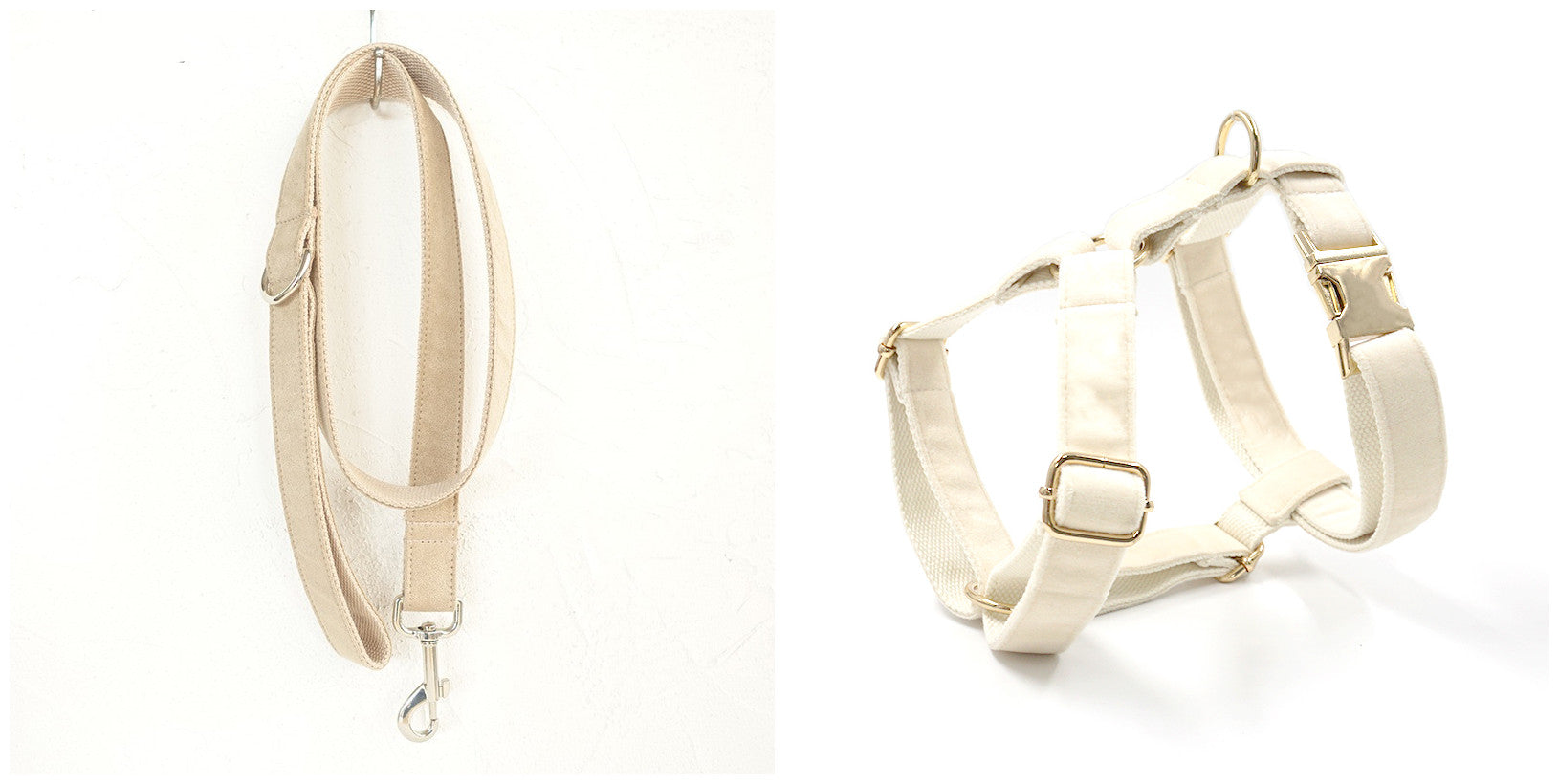 HKM-9688637 Nude Polyester Dog Collar and Traction Rope with Bow - Multiple Sizes Available