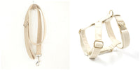 HKM-9688637 Nude Polyester Dog Collar and Traction Rope with Bow - Multiple Sizes Available