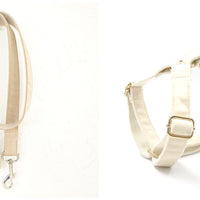 HKM-9688637 Nude Polyester Dog Collar and Traction Rope with Bow - Multiple Sizes Available