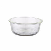 HKM-9689021 Transparent Glass Dog Bowl with Wrought Iron Stand - Easy to Clean, Single Bowl Design