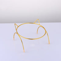 HKM-9689021 Transparent Glass Dog Bowl with Wrought Iron Stand - Easy to Clean, Single Bowl Design