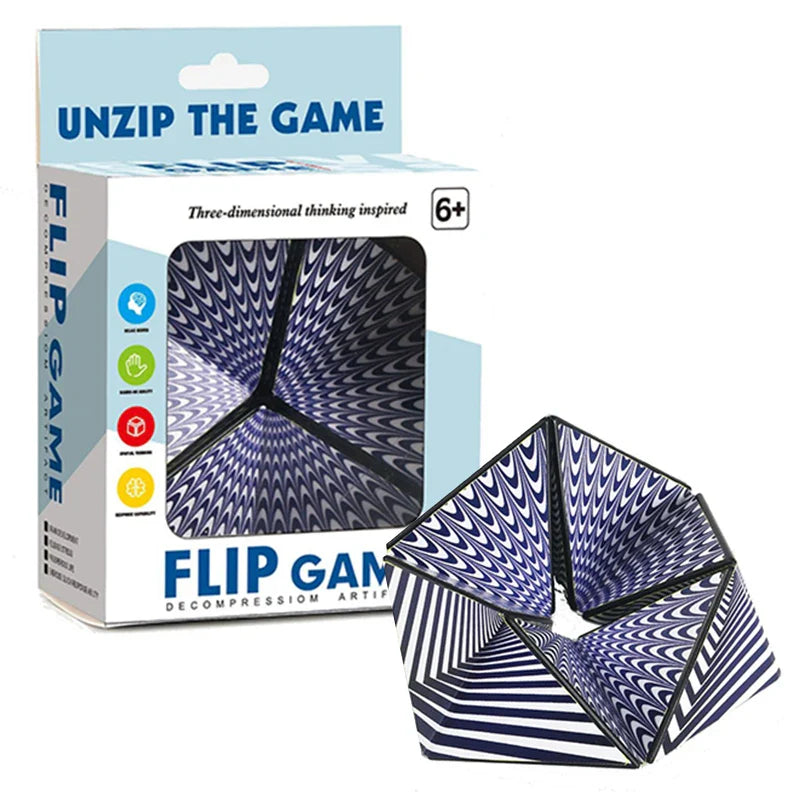 HKM-968915 3D Kaleidocycle Magic Cube Puzzle - Educational Stress Reliever Toy for Kids 3+