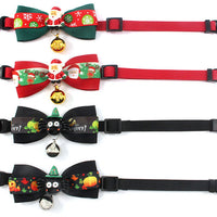 HKM-9690813 Halloween and Christmas Cat Neck Strap with Colorful Bowknot Decor