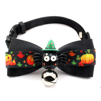 HKM-9690813 Halloween and Christmas Cat Neck Strap with Colorful Bowknot Decor