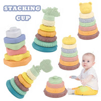 HKM-969171 Soft Baby Stacking & Nesting Circle Toy - Educational Building Rings for Kids 0-14 Years