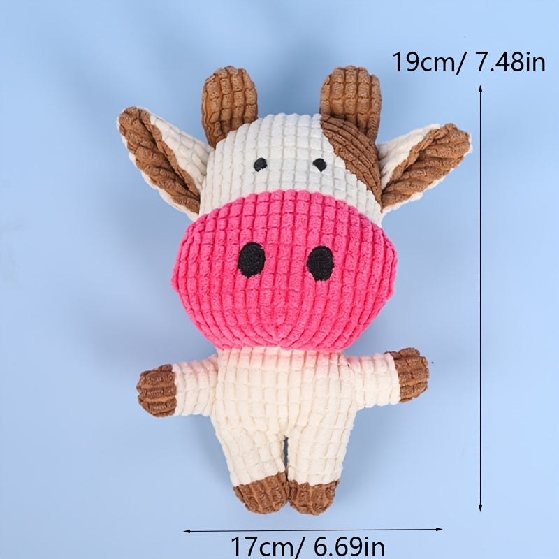 HKM-9692093 Cute Animal Shape Plush Toy for Dogs and Cats, Squeaky and Bite Resistant Chew Toy, Easy to Clean Pet Accessory