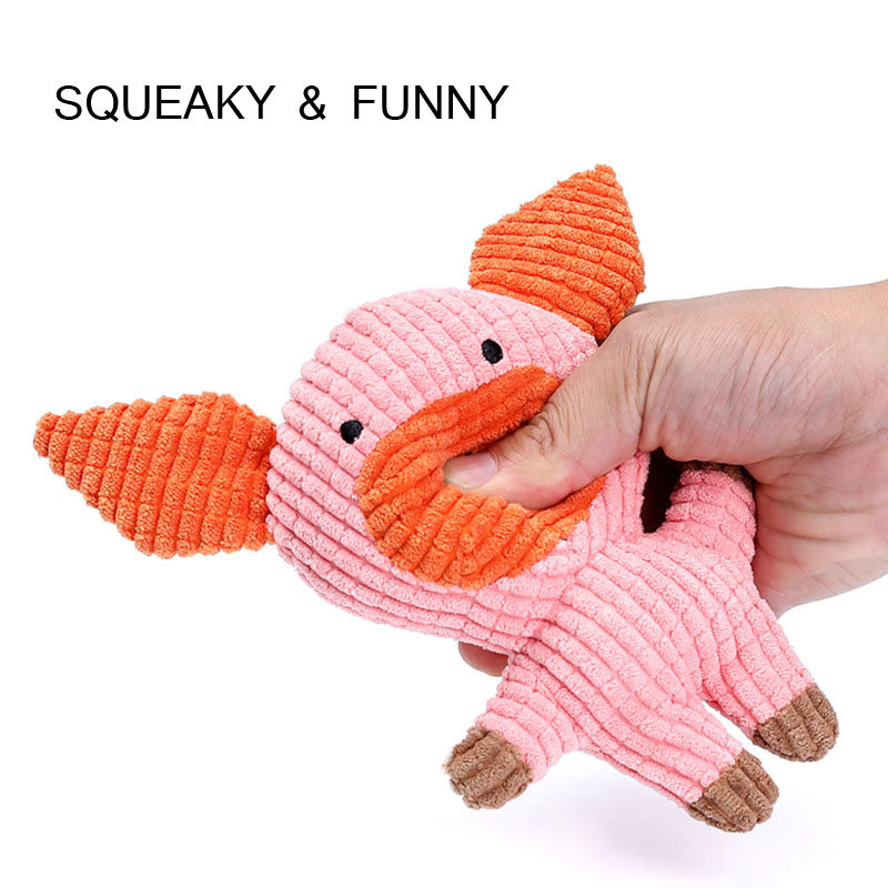 HKM-9692093 Cute Animal Shape Plush Toy for Dogs and Cats, Squeaky and Bite Resistant Chew Toy, Easy to Clean Pet Accessory