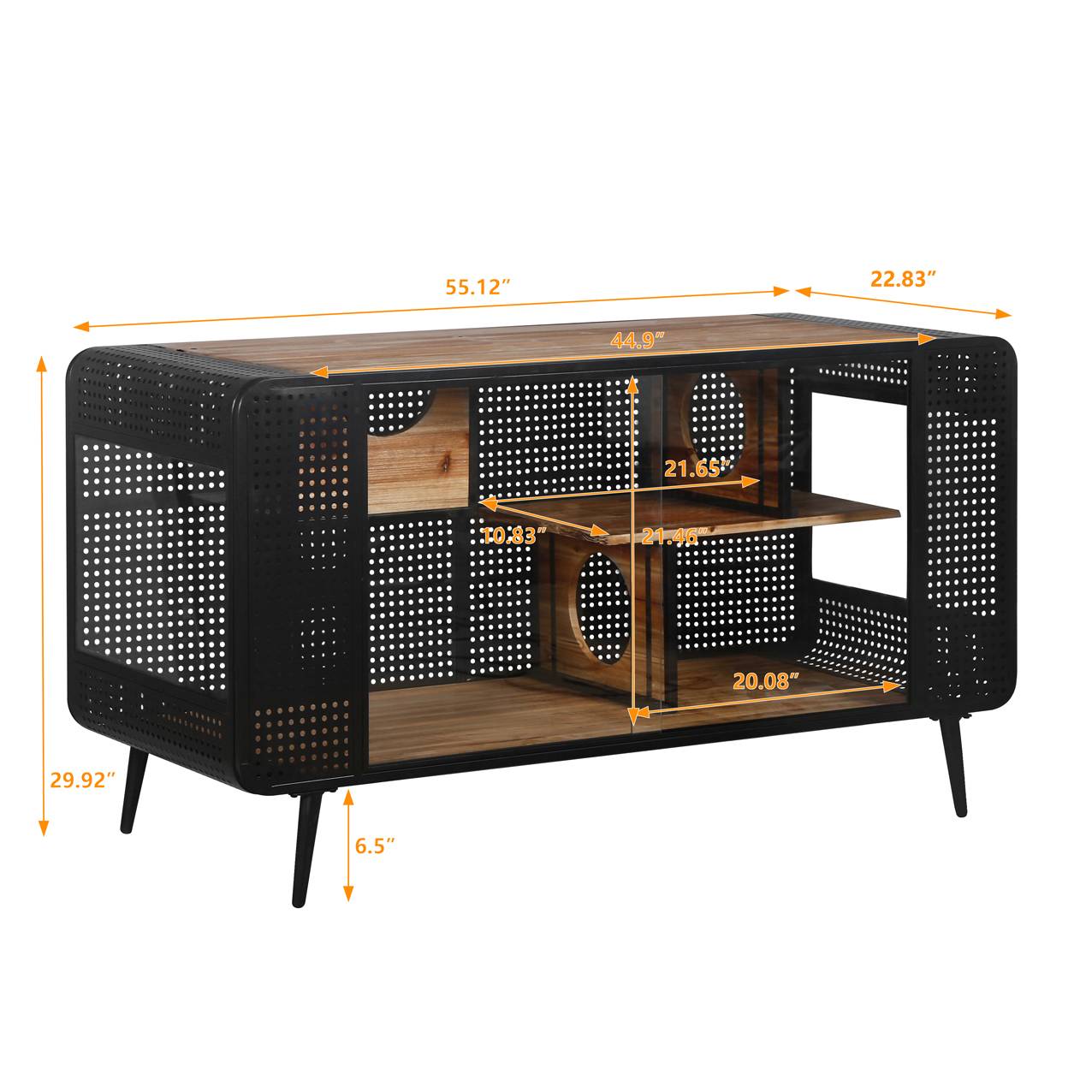 HKM-9692477 Spacious Cat House with Tempered Glass Doors and Modern Design for Indoor Use