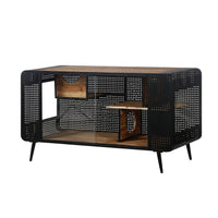 HKM-9692477 Spacious Cat House with Tempered Glass Doors and Modern Design for Indoor Use