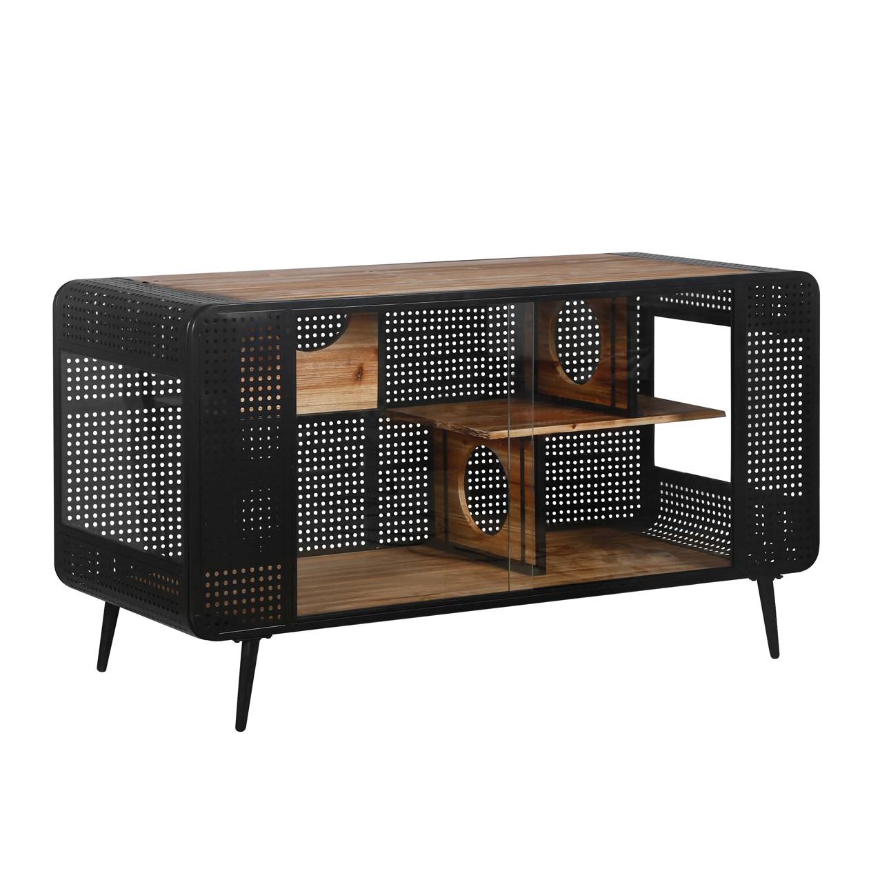 HKM-9692477 Spacious Cat House with Tempered Glass Doors and Modern Design for Indoor Use