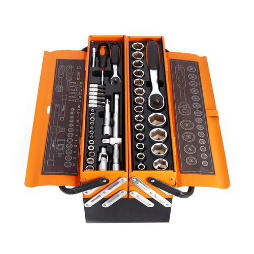 HKM-969363 85-Piece 20V Metal Hand Tool Set for Household and Automotive Repairs