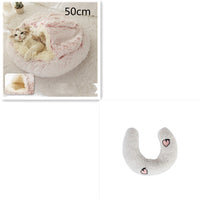 HKM-9694653 Plush Round Pet Bed for Dogs and Cats - Winter Warmth and Comfort in Multiple Sizes
