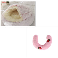 HKM-9694653 Plush Round Pet Bed for Dogs and Cats - Winter Warmth and Comfort in Multiple Sizes