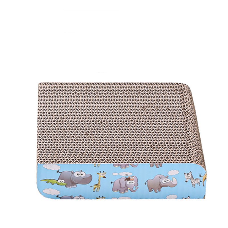 HKM-9694781 Corrugated Paper Cat Scratch Board with Catnip - Wear-Resistant Vertical Cat Pad