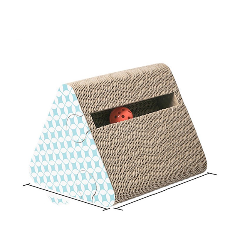 HKM-9694781 Corrugated Paper Cat Scratch Board with Catnip - Wear-Resistant Vertical Cat Pad