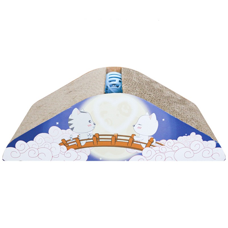 HKM-9694781 Corrugated Paper Cat Scratch Board with Catnip - Wear-Resistant Vertical Cat Pad