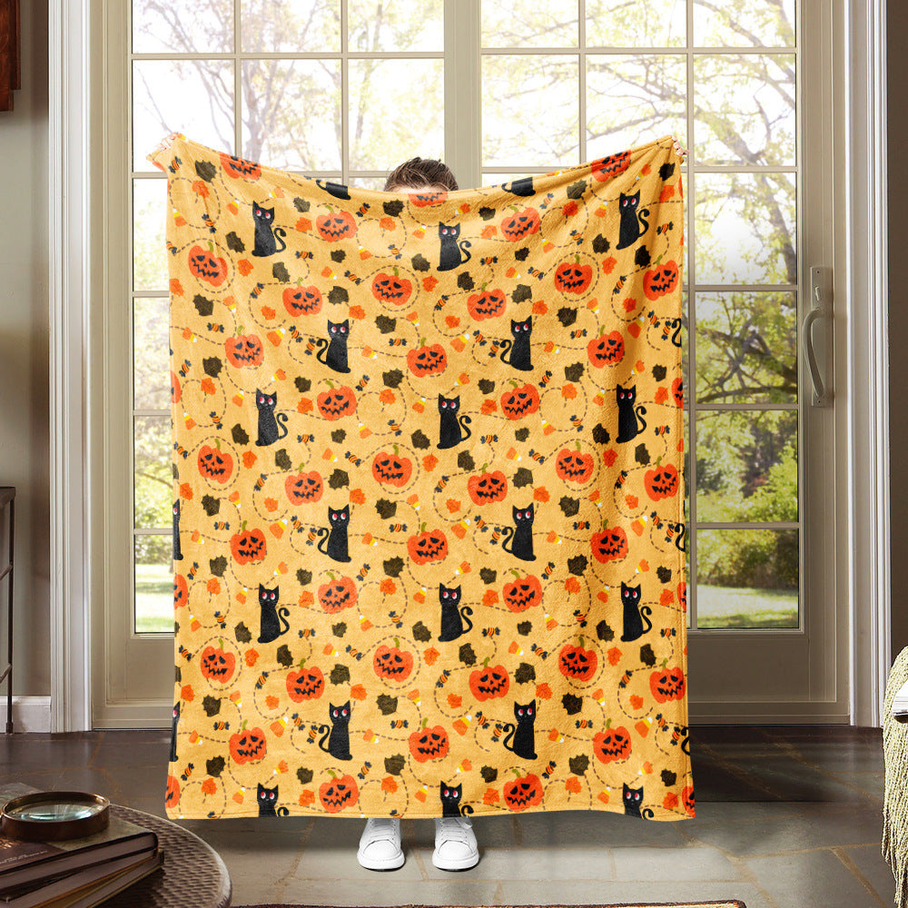 HKM-969491 Geometric Pattern Flannel Blanket in Multiple Sizes for Year-Round Comfort