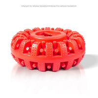 HKM-9695421 Durable Dog Chew Toy for Molar Health and Intelligence Training - Red Rubber, 14x14x5cm
