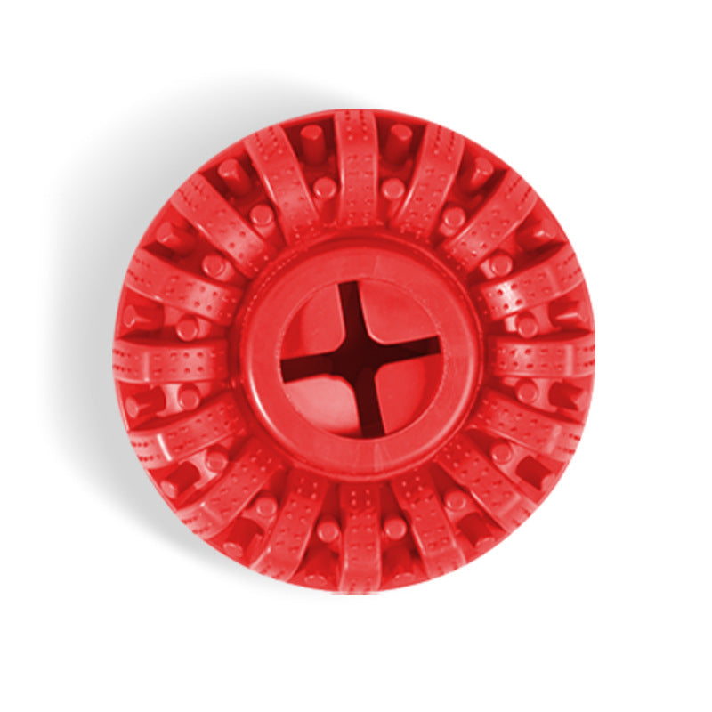 HKM-9695421 Durable Dog Chew Toy for Molar Health and Intelligence Training - Red Rubber, 14x14x5cm