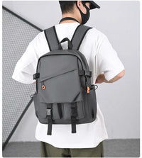 HKM-969555 Men's Casual Waterproof Backpack for 17-Inch Laptop - Large Capacity Oxford Zipper Design