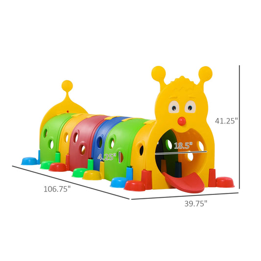 HKM-969619 Caterpillar Tunnel for Indoor and Outdoor Play - Fun Tunnel Structure for Toddlers at Home or Daycare
