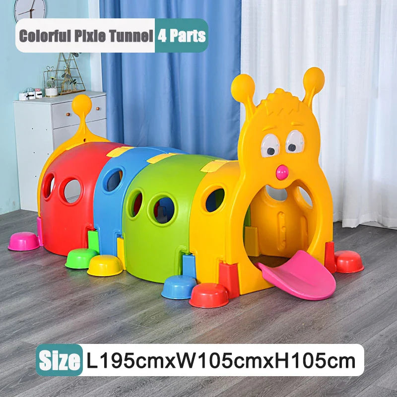 HKM-969619 Caterpillar Tunnel for Indoor and Outdoor Play - Fun Tunnel Structure for Toddlers at Home or Daycare