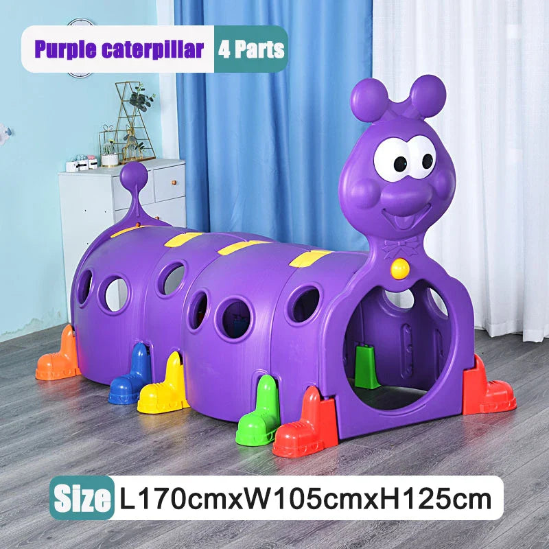 HKM-969619 Caterpillar Tunnel for Indoor and Outdoor Play - Fun Tunnel Structure for Toddlers at Home or Daycare