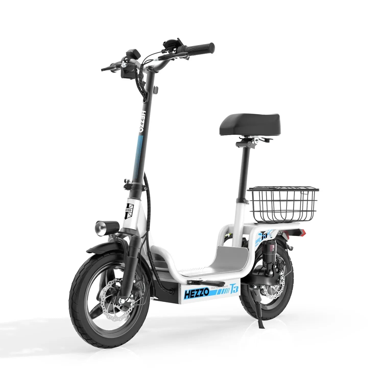 HKM-969683 14-Inch 48V 500W Electric Scooter with 32km/h Speed and 15Ah Battery, Foldable with Basket, Ideal for Unisex Use
