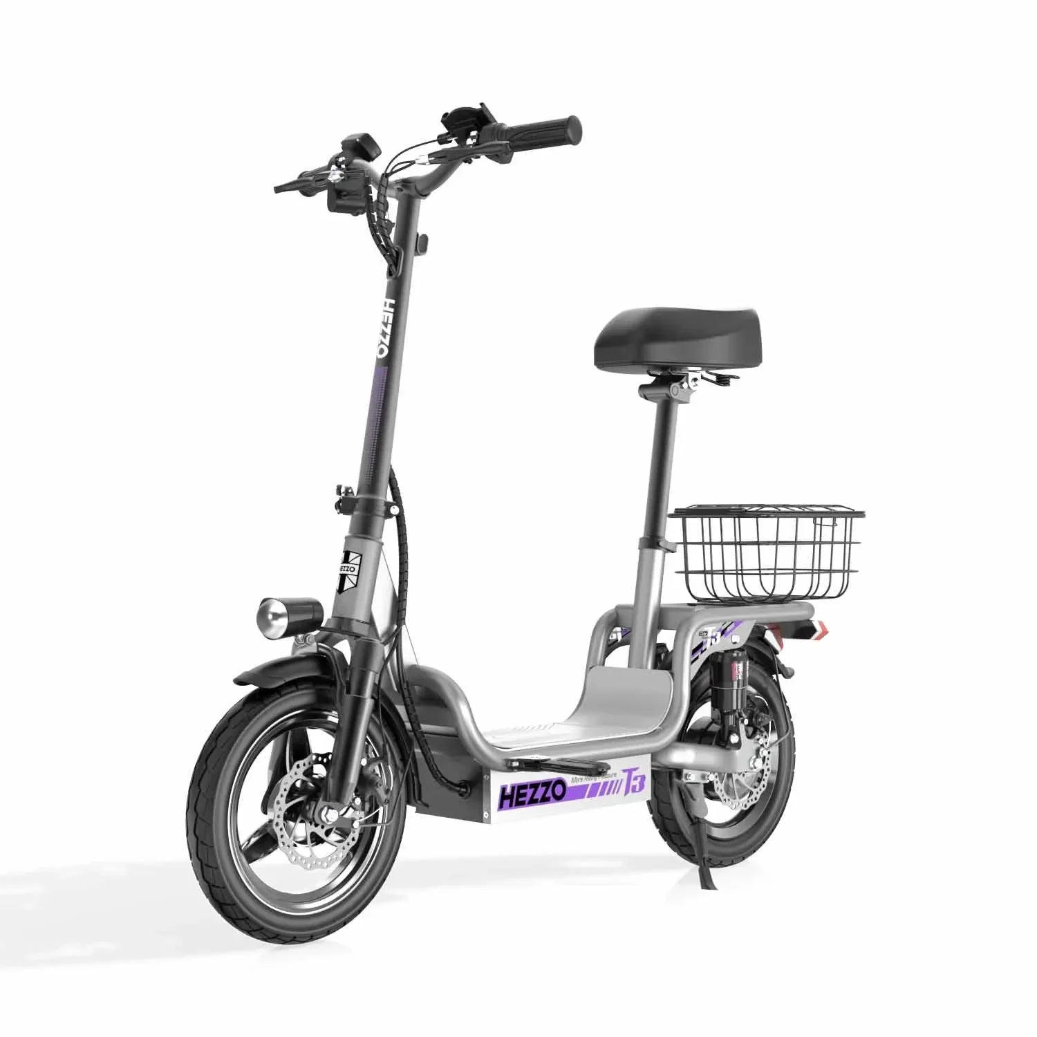 HKM-969683 14-Inch 48V 500W Electric Scooter with 32km/h Speed and 15Ah Battery, Foldable with Basket, Ideal for Unisex Use