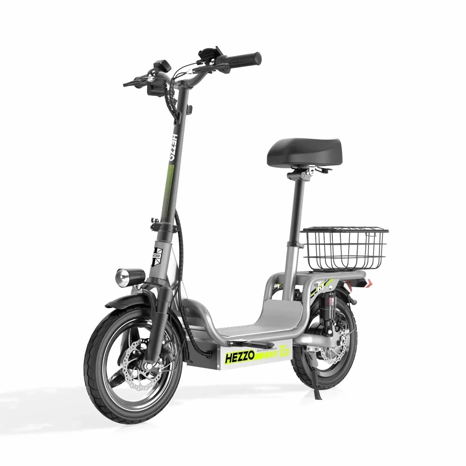 HKM-969683 14-Inch 48V 500W Electric Scooter with 32km/h Speed and 15Ah Battery, Foldable with Basket, Ideal for Unisex Use
