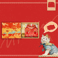 HKM-9696957 Adorable Pet Hanfu Dress with Gift Box in Red and Blue - Available in Sizes S to 3XL