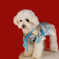 HKM-9696957 Adorable Pet Hanfu Dress with Gift Box in Red and Blue - Available in Sizes S to 3XL