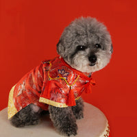 HKM-9696957 Adorable Pet Hanfu Dress with Gift Box in Red and Blue - Available in Sizes S to 3XL