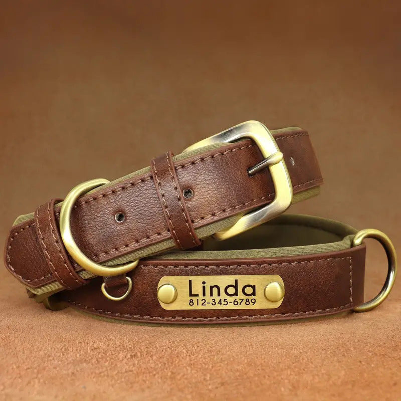 HKM-9697213 Breathable PU Leather Dog Collar and Leash Set in Various Stylish Colors