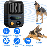 HKM-9697853 Ultrasonic Anti-Barking Device with Rechargeable Battery, Waterproof Design, 3 Adjustable Frequencies, 32.8ft Detection Range