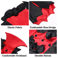HKM-9698749 Cat Halloween Vampire Costume for Pets - Polyester and Spandex, Two-Legged Design, Sizes M and L