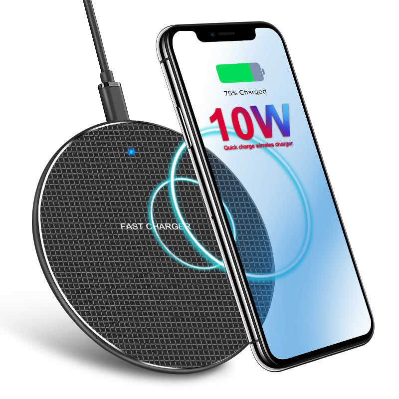 HKM-969875 10W Fast Wireless Charger for Mobile Phones, Compatible with Most Qi-Enabled Devices, Sleek Design in Multiple Colors