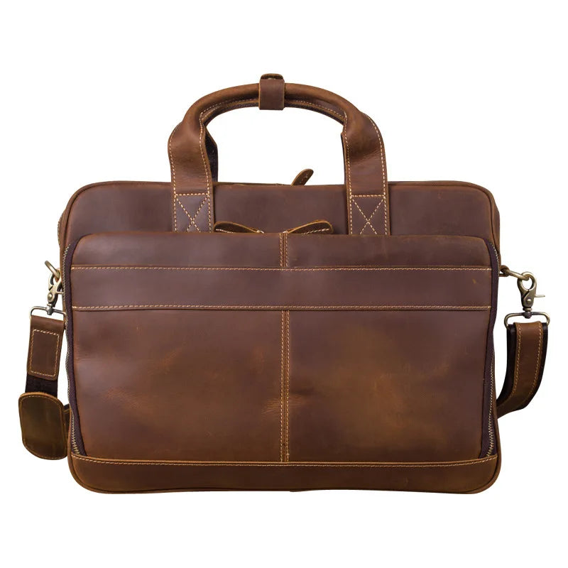 HKM-969875 Slim Leather Laptop Briefcase for Women - Elegant Executive Office Bag
