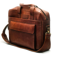 HKM-969875 Slim Leather Laptop Briefcase for Women - Elegant Executive Office Bag