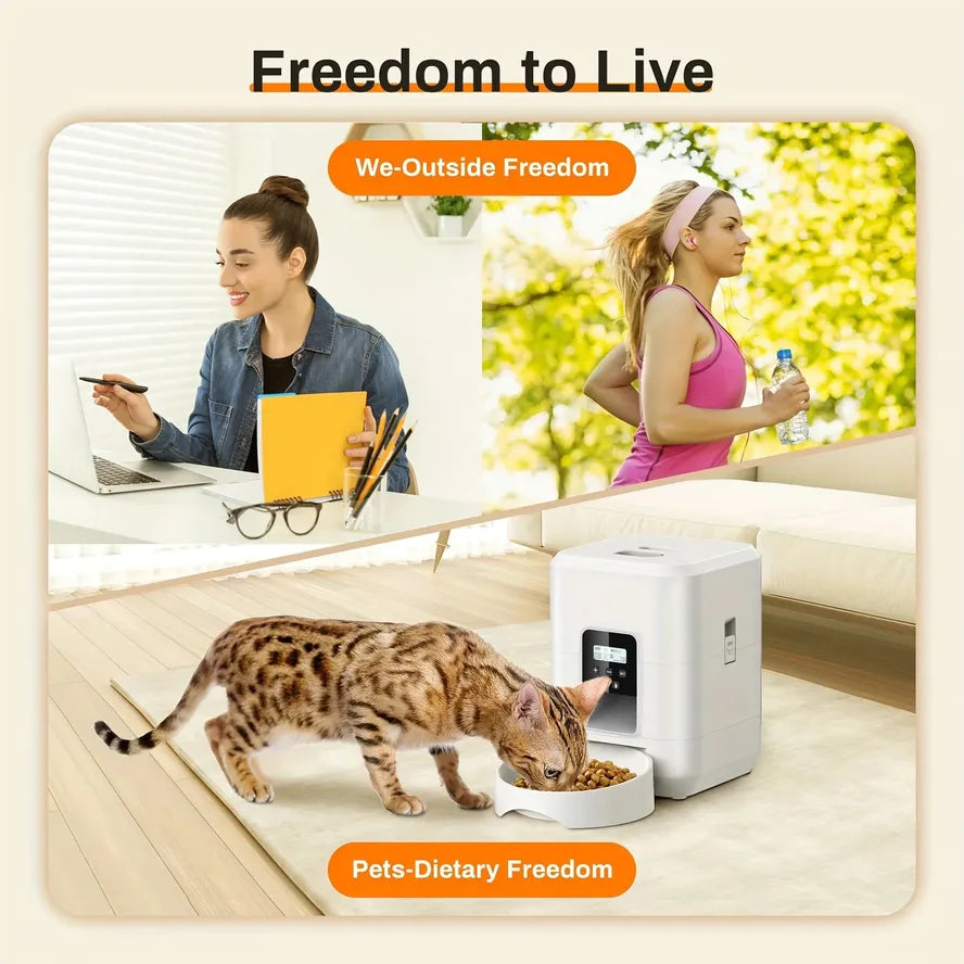 HKM-969939 Automatic 2L Pet Feeder for Cats and Dogs with Slow Feeding Function and Timed Dispensing