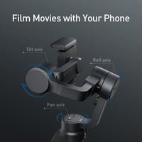 HKM-970003 Three-Axis Handheld Mobile Phone Stabilizer - Anti-Shake Design for Phones up to 92mm Wide, Supports 250g