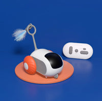 HKM-9701181 Interactive Remote Control Cat Car Toy - Automatic Self-Moving, USB Charging with Obstacle Avoidance