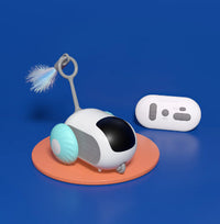 HKM-9701181 Interactive Remote Control Cat Car Toy - Automatic Self-Moving, USB Charging with Obstacle Avoidance
